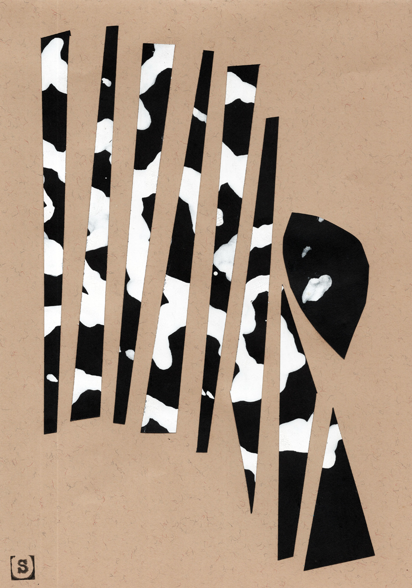 zebra head abstract art collage